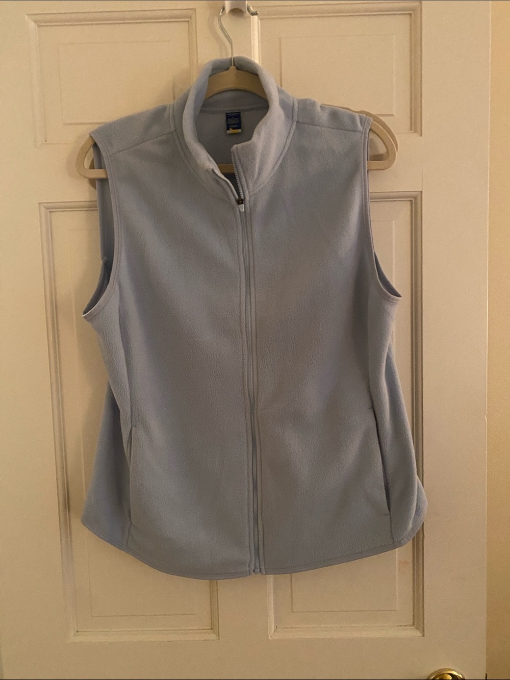 Women’s Light Blue Fleece Vest - Classic Full-Zip